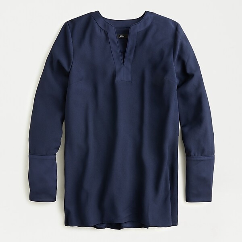 NWT J. Crew V-Neck Tunic in Satin Backed Crepe